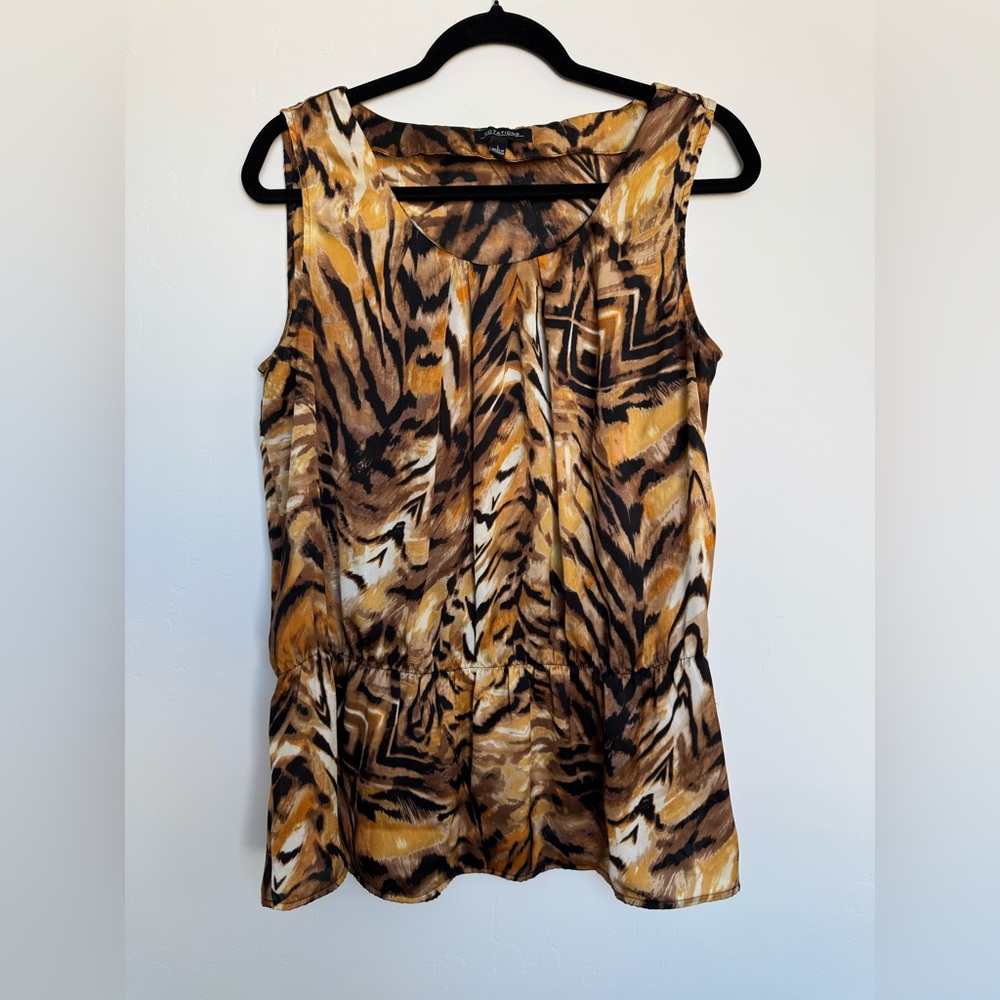 Notations Tiger Print Sleeveless Top